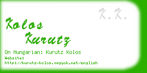 kolos kurutz business card